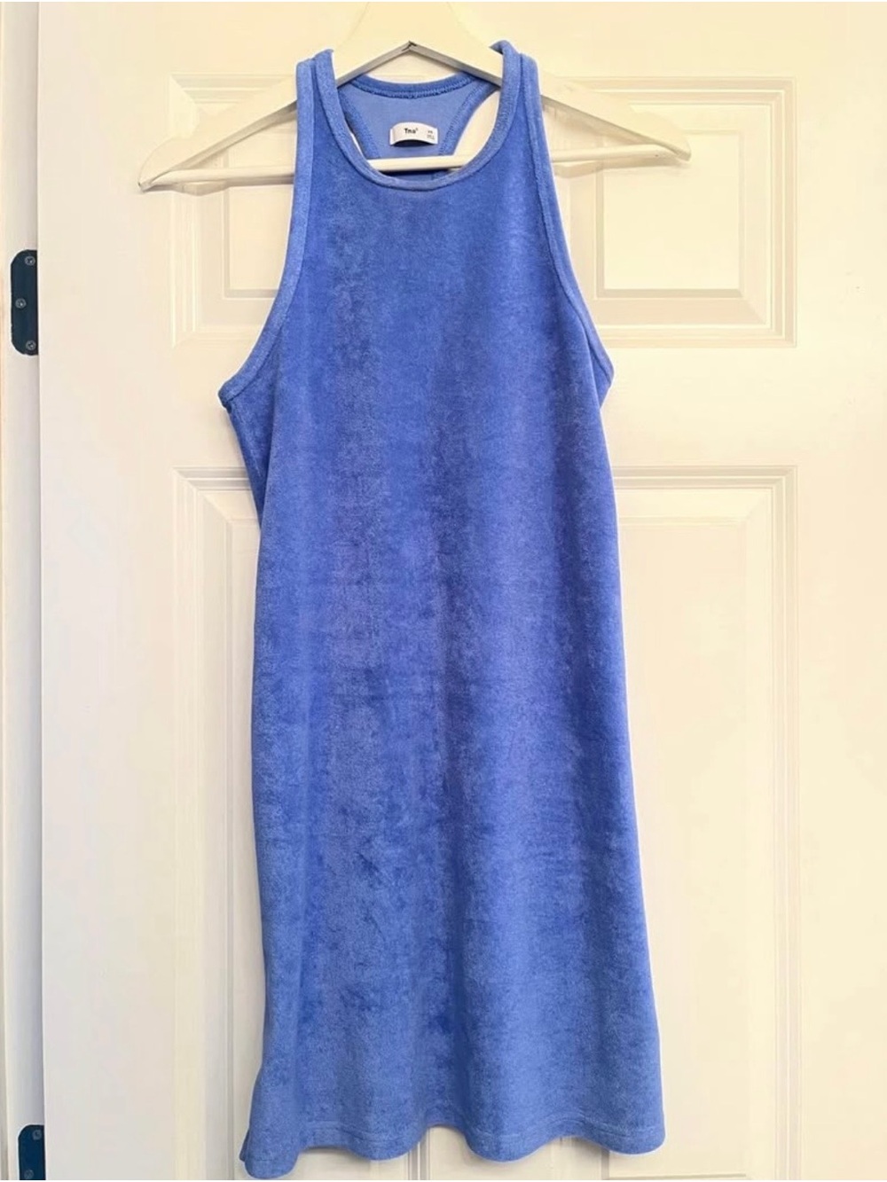 TNA Blue Sleeveless Terry Mini Dress